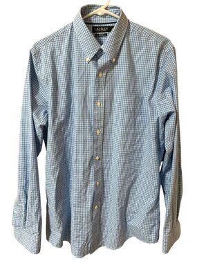 Lauren Ralph Lauren LRL Mens 16.5 36/37 Blue Check Button Down Dress Shirt Non I